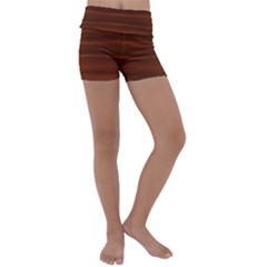 Cinnamon And Rust Ombre Kids  Lightweight Velour Yoga Shorts