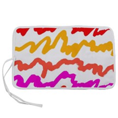 Multicolored Scribble Abstract Pattern Pen Storage Case (l) by dflcprintsclothing