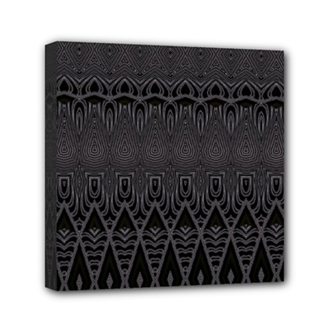 Boho Black Diamonds Mini Canvas 6  X 6  (stretched) by SpinnyChairDesigns