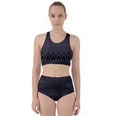 Boho Black Diamonds Racer Back Bikini Set by SpinnyChairDesigns
