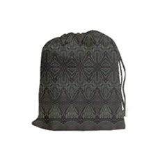 Boho Antique Bronze Pattern Drawstring Pouch (large) by SpinnyChairDesigns
