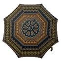 Boho Brown Blue Hook Handle Umbrellas (Large) View1
