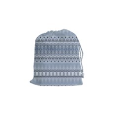 Boho Faded Blue Grey Drawstring Pouch (small) by SpinnyChairDesigns