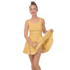Boho Saffron Yellow Stripes Inside Out Casual Dress by SpinnyChairDesigns
