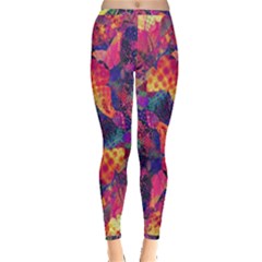Colorful Boho Abstract Art Inside Out Leggings by SpinnyChairDesigns