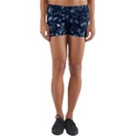 Prussian Blue Music Notes Yoga Shorts