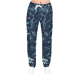 Prussian Blue Music Notes Women velvet Drawstring Pants
