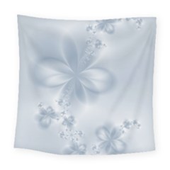 Faded Blue Floral Print Square Tapestry (large) by SpinnyChairDesigns