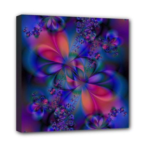 Abstract Floral Art Print Mini Canvas 8  X 8  (stretched) by SpinnyChairDesigns