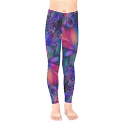 Abstract Floral Art Print Kids  Leggings by SpinnyChairDesigns