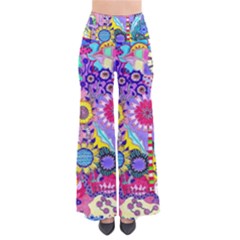 Double Sunflower Abstract So Vintage Palazzo Pants by okhismakingart