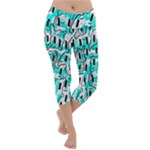 Doodle Art Minimal Drawing Pen Lightweight Velour Capri Yoga Leggings
