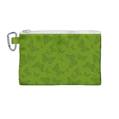 Avocado Green Butterfly Print Canvas Cosmetic Bag (medium)