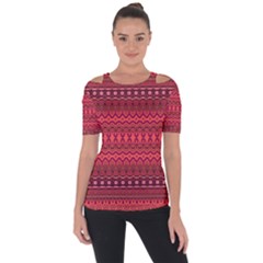 Boho Bittersweet Pink  Shoulder Cut Out Short Sleeve Top by SpinnyChairDesigns
