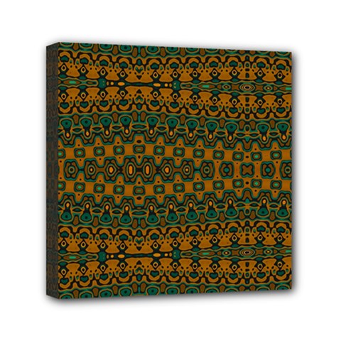 Boho Rustic Green Mini Canvas 6  X 6  (stretched) by SpinnyChairDesigns