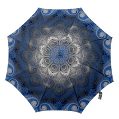 Blue Swirls And Spirals Hook Handle Umbrellas (large) by SpinnyChairDesigns