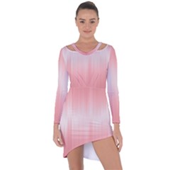 Fresh Pink Ombre Asymmetric Cut-out Shift Dress by SpinnyChairDesigns