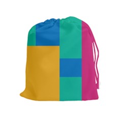 Squares  Drawstring Pouch (xl) by Sobalvarro