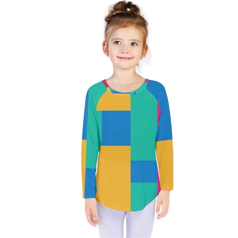 Squares  Kids  Long Sleeve Tee by Sobalvarro