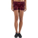 Burgundy Wine Swirls Yoga Shorts