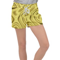 Golden Wave  Velour Lounge Shorts by Sabelacarlos