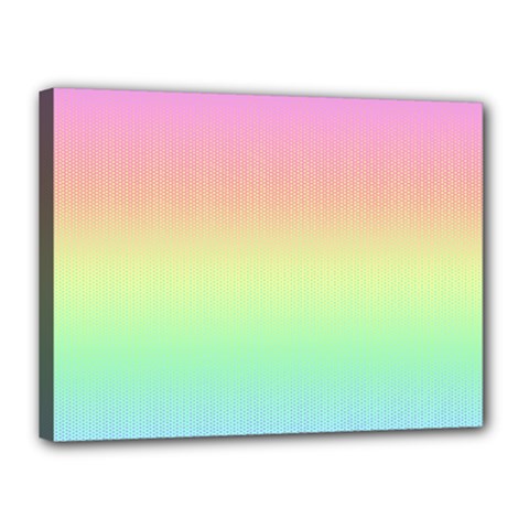 Pastel Rainbow Ombre Canvas 16  X 12  (stretched) by SpinnyChairDesigns