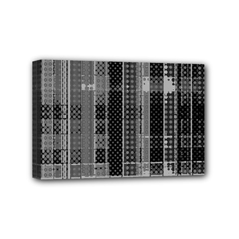 Black Punk Plaid Mini Canvas 6  X 4  (stretched) by SpinnyChairDesigns