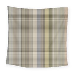Beige Tan Madras Plaid Square Tapestry (large) by SpinnyChairDesigns