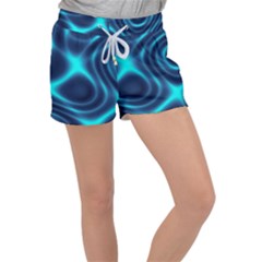 Blue Wave 2 Velour Lounge Shorts by Sabelacarlos
