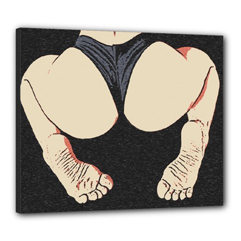 Sporty Booty Perfection, Fit Girl Fitness Illustration, Sports Theme Canvas 24  X 20  (stretched)