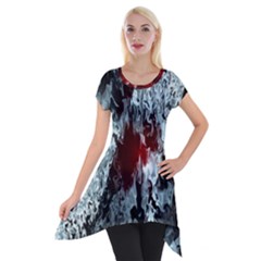 Flamelet Short Sleeve Side Drop Tunic by Sparkle