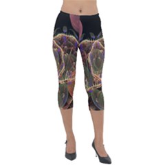 Fractal Geometry Lightweight Velour Capri Leggings 