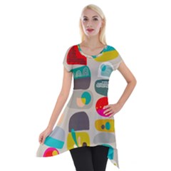 Scandinavian Balancing Act Short Sleeve Side Drop Tunic by andStretch