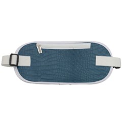 Turquoise Alligator Skin Rounded Waist Pouch by LoolyElzayat