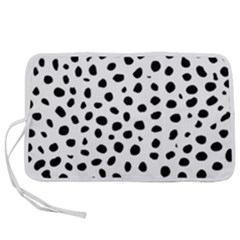 Black And White Seamless Cheetah Spots Pen Storage Case (l) by LoolyElzayat