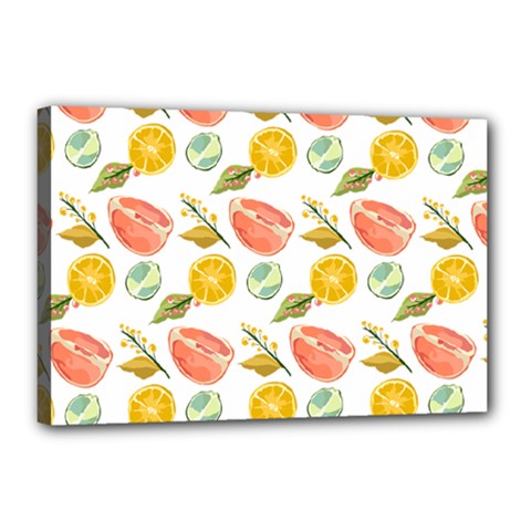 Citrus Gouache Pattern Canvas 18  X 12  (stretched) by EvgeniaEsenina