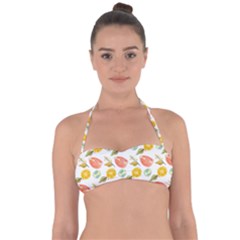Citrus Gouache Pattern Halter Bandeau Bikini Top by EvgeniaEsenina