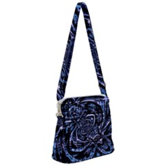 Fractal Madness Zipper Messenger Bag by MRNStudios