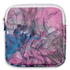 Brush Strokes On Marbling Patterns Mini Square Pouch by kaleidomarblingart