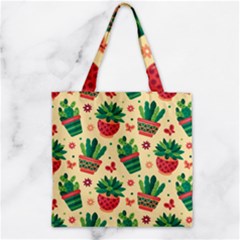 Cactus Love  Zipper Grocery Tote Bag by designsbymallika