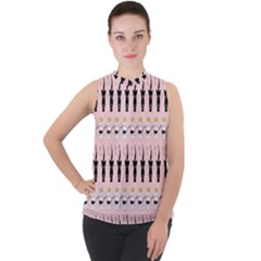 Halloween Mock Neck Chiffon Sleeveless Top by Sparkle