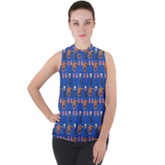 Halloween Mock Neck Chiffon Sleeveless Top by Sparkle