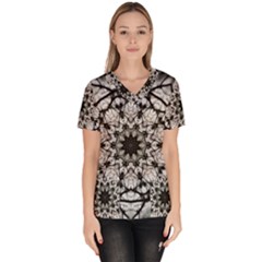Evil Mandala  Women s V-neck Scrub Top by MRNStudios