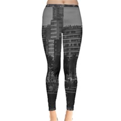 Sunset Coastal Urban Scene, Montevideo, Uruguay Inside Out Leggings by dflcprintsclothing