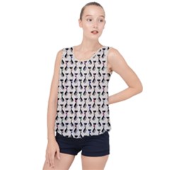 Lady Cat Pattern, Cute Cats Theme, Feline Design Bubble Hem Chiffon Tank Top by Casemiro
