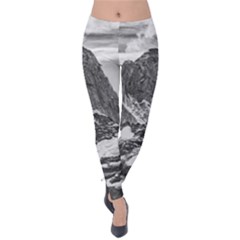 Fitz Roy And Poincenot Mountains, Patagonia Argentina Velvet Leggings by dflcprintsclothing