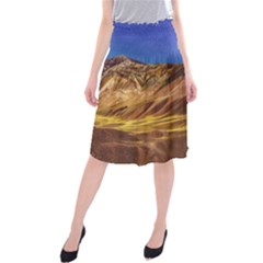 Colored Mountains Landscape, La Rioja, Argentina Midi Beach Skirt by dflcprintsclothing