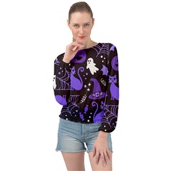 Halloween Party Seamless Repeat Pattern  Banded Bottom Chiffon Top by KentuckyClothing