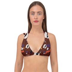 Halloween Seamless Repeat Pattern Double Strap Halter Bikini Top by KentuckyClothing
