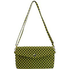 Cute Yellow Tartan Pattern, Classic Buffalo Plaid Theme Removable Strap Clutch Bag by Casemiro